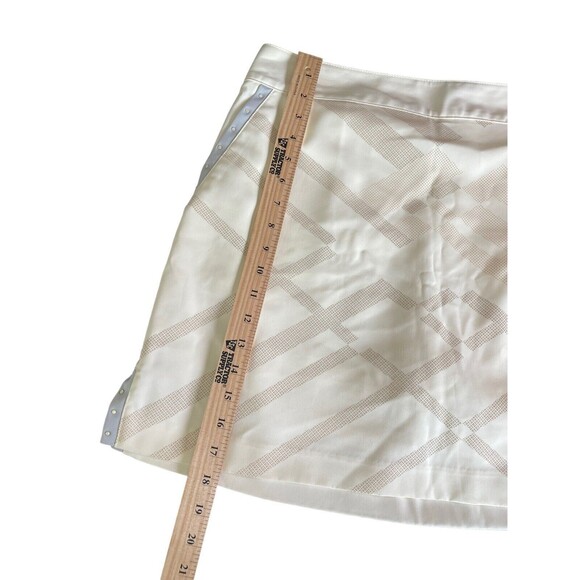 Izod Womens Ivory Plaid Skort Size 10 Golf Tennis PickleBall Rhinestones - Picture 9 of 13